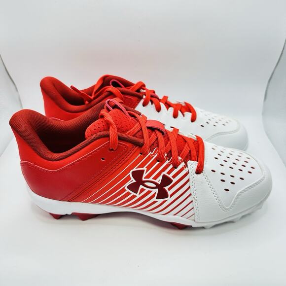 Under Armour Leadoff Low RM Baseball Cleats Red White Lace Up | Youth Size 6 main image 4